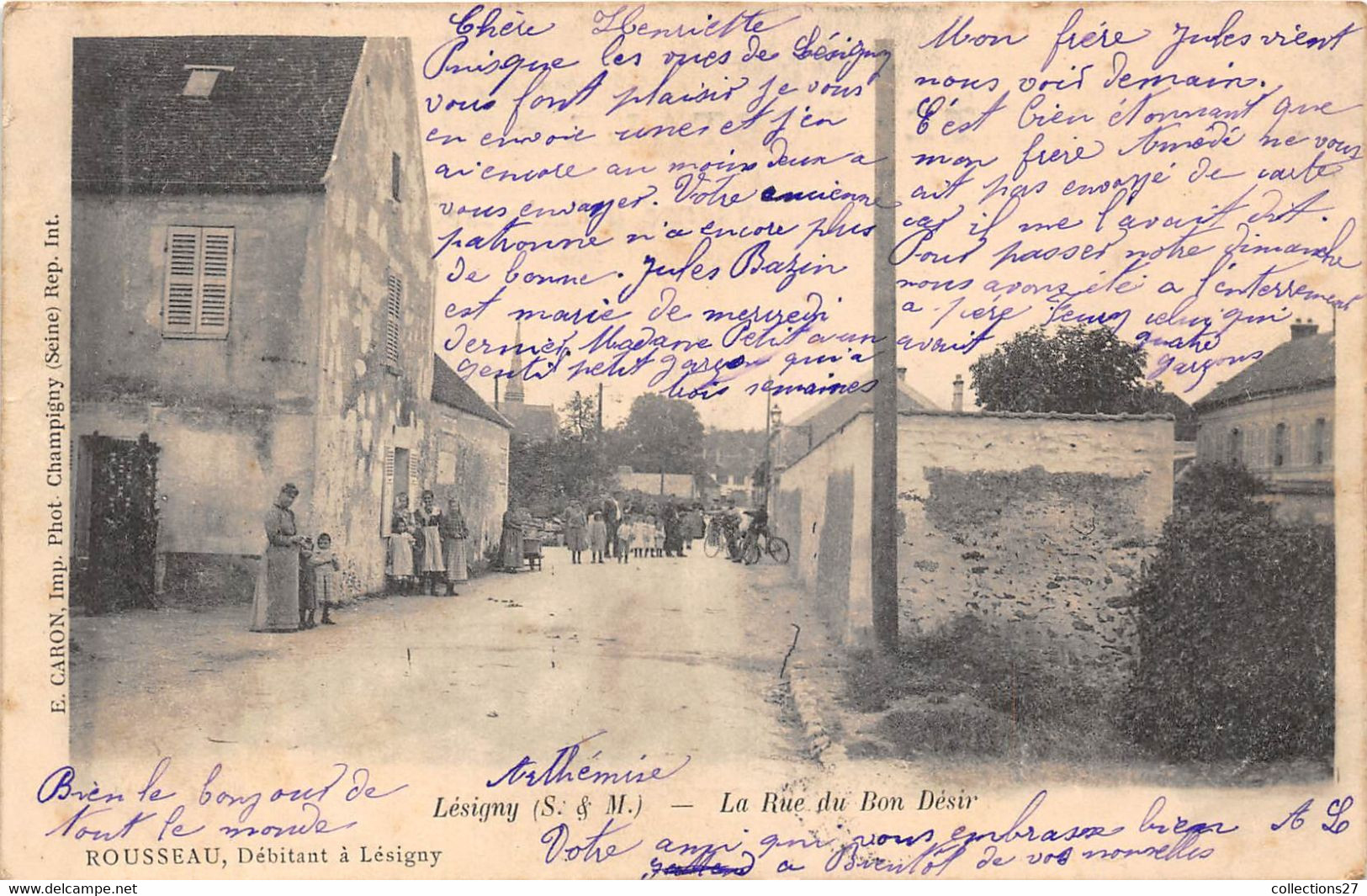 77-LESIGNY- LA RUE DU BON DESIR - Lesigny