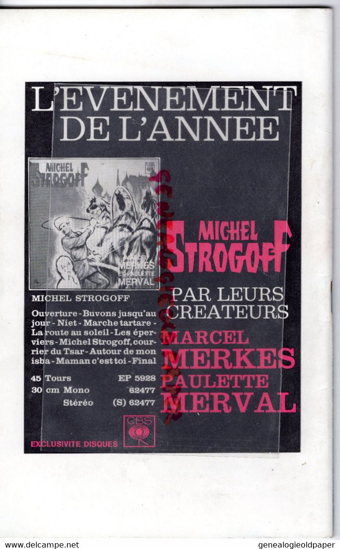 75- PARIS-THEATRE MOGADOR-OPERETTE MICHEL STROGOFF-VARNA-MARC ARB-JACK LEDRU-PAUL LOUINO-LILIANE CHATEL-TCHERNOVA - Programmes