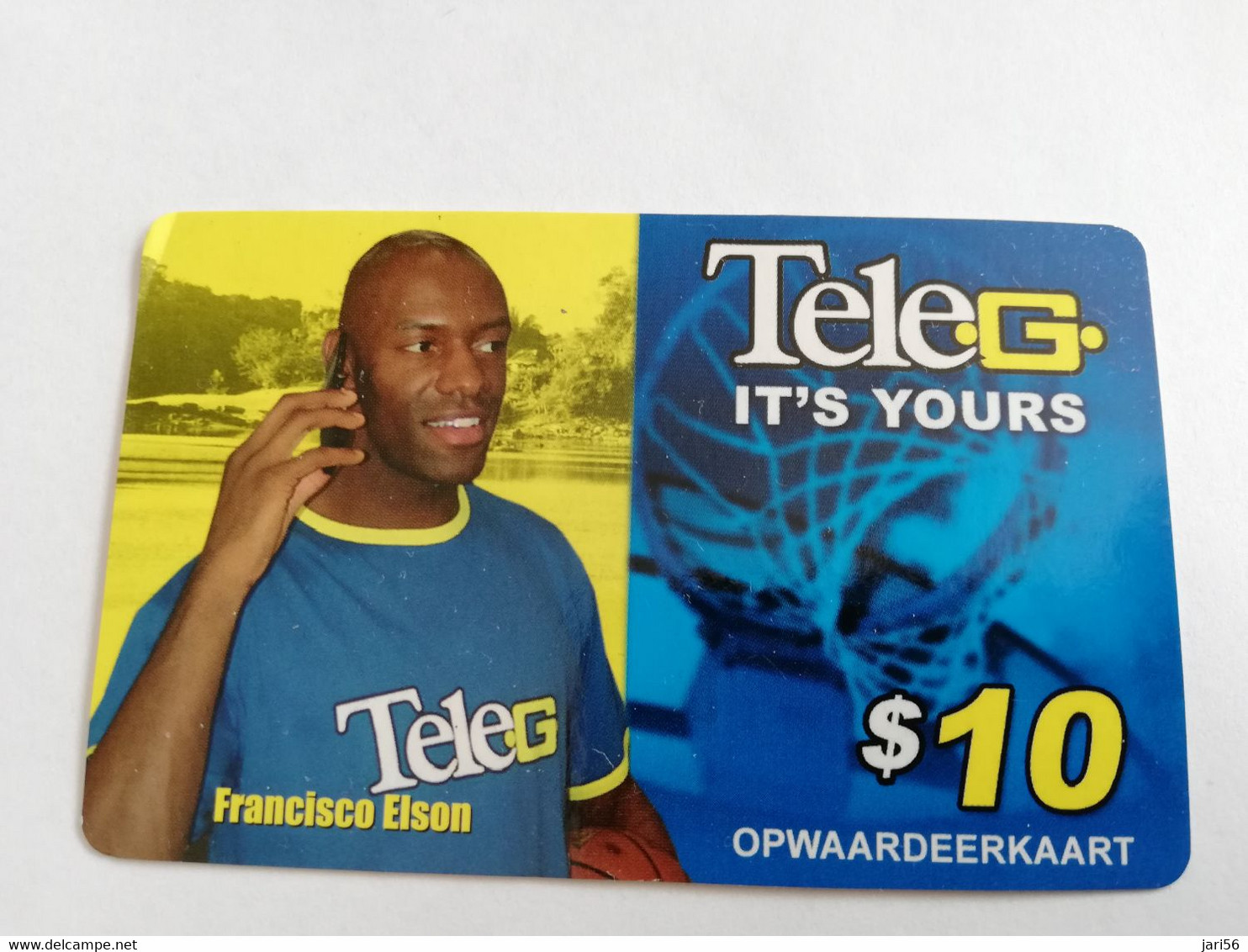 SURINAME US $10 UNIT GSM  PREPAID  FRANCISCO ELSON    MOBILE CARD           **9633 ** - Suriname