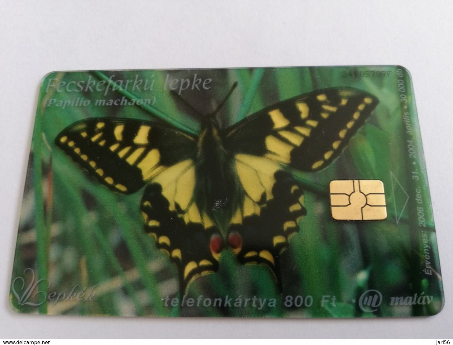 HONGARIA  800FT    CHIP CARD  TRANSPARANT BUTTERFLY      Fine Used    **9636** - Ungarn