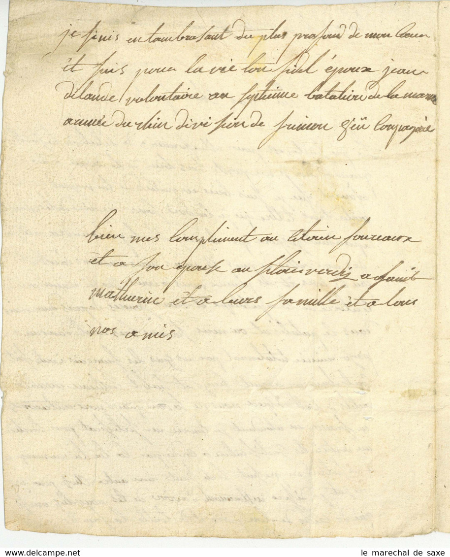 ARMEE DU RHIN 1794 Pfalz Höchberg? 7e Bataillon De La Marne Beaufort Angers - Army Postmarks (before 1900)