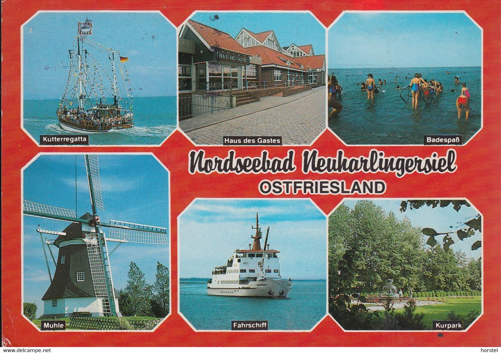 D-26427 Neuharlingersiel - Alte Ansichten - Haus Des Gastes - Fährschiff - Ferry - Kutterregatta - Badespaß - Nice Stamp - Esens