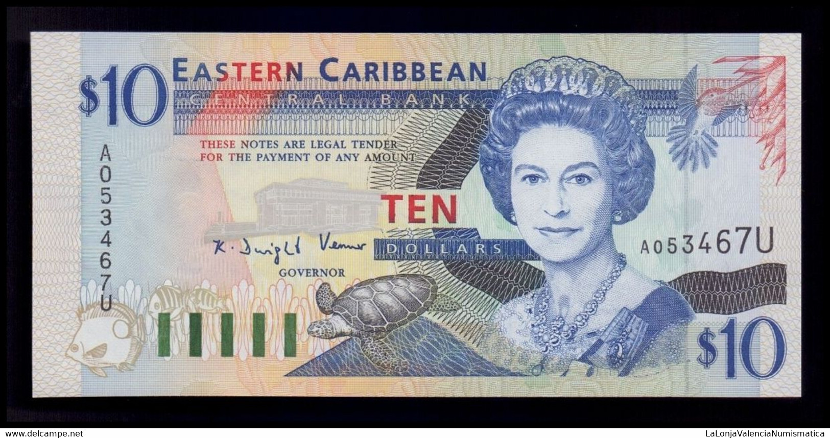 Estados Caribe East Caribbean Anguilla 10 Dollars 1994 Pick 32u SC UNC - East Carribeans