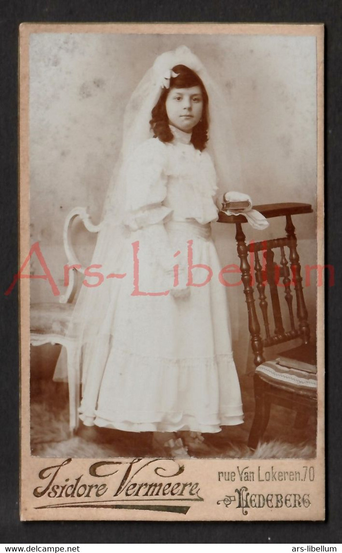 CDV Photo / Carte-de-visite / Communie / Confirmation / Fille / Girl / Photographe / Isidore Vermeere / Ledeberg - Ancianas (antes De 1900)