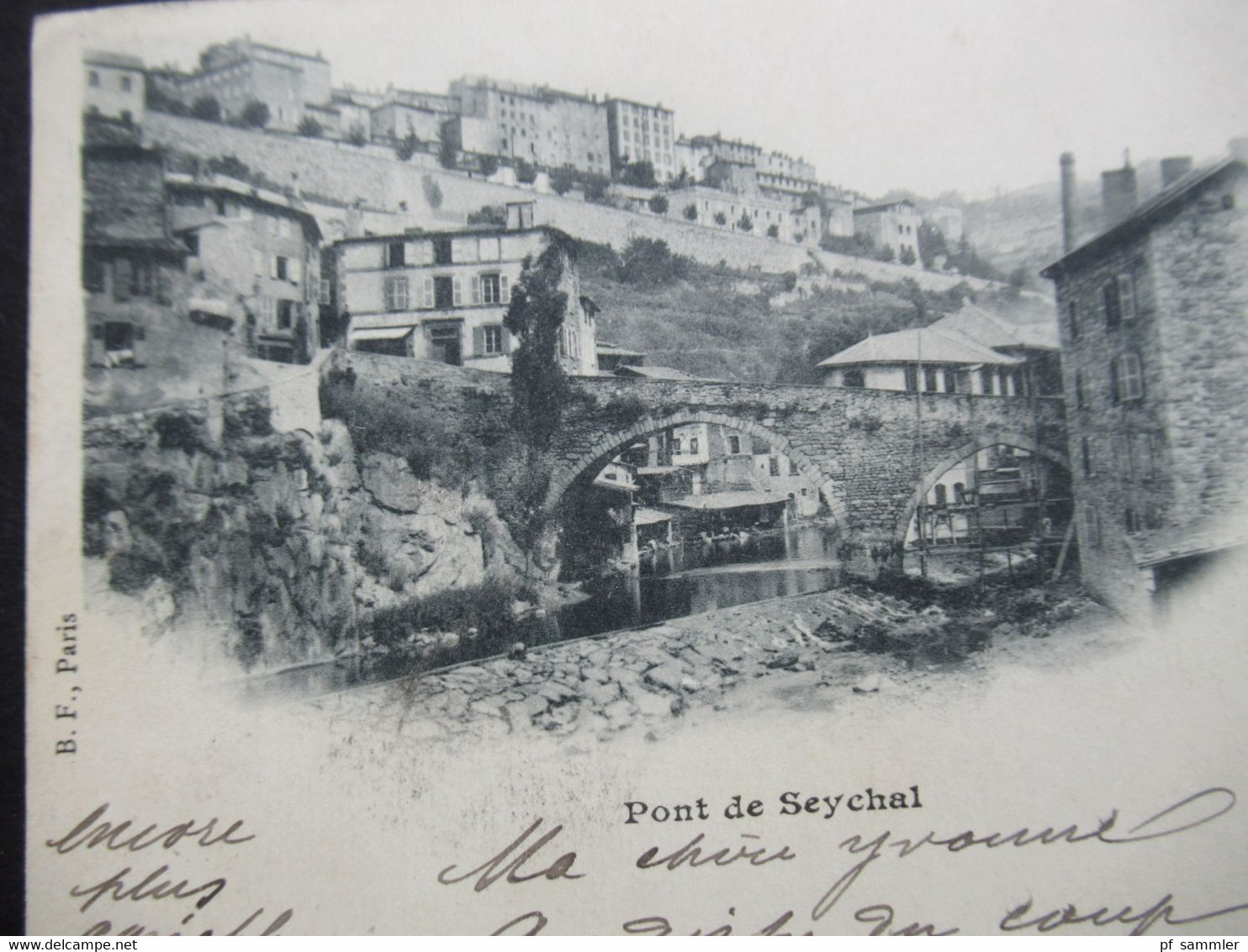 Frankreich 1901 AK Thiers Pont De Seychal Frankiert Mit Sage Und Ank. Stempel Poitiers Vienne - Thiers