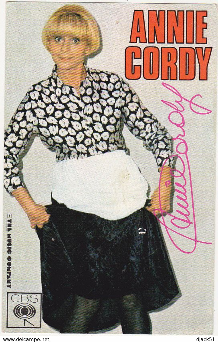 ANNIE CORDY - CBS - Photo Dédicacée / La Bonne Du Curé - Fotos Dedicadas