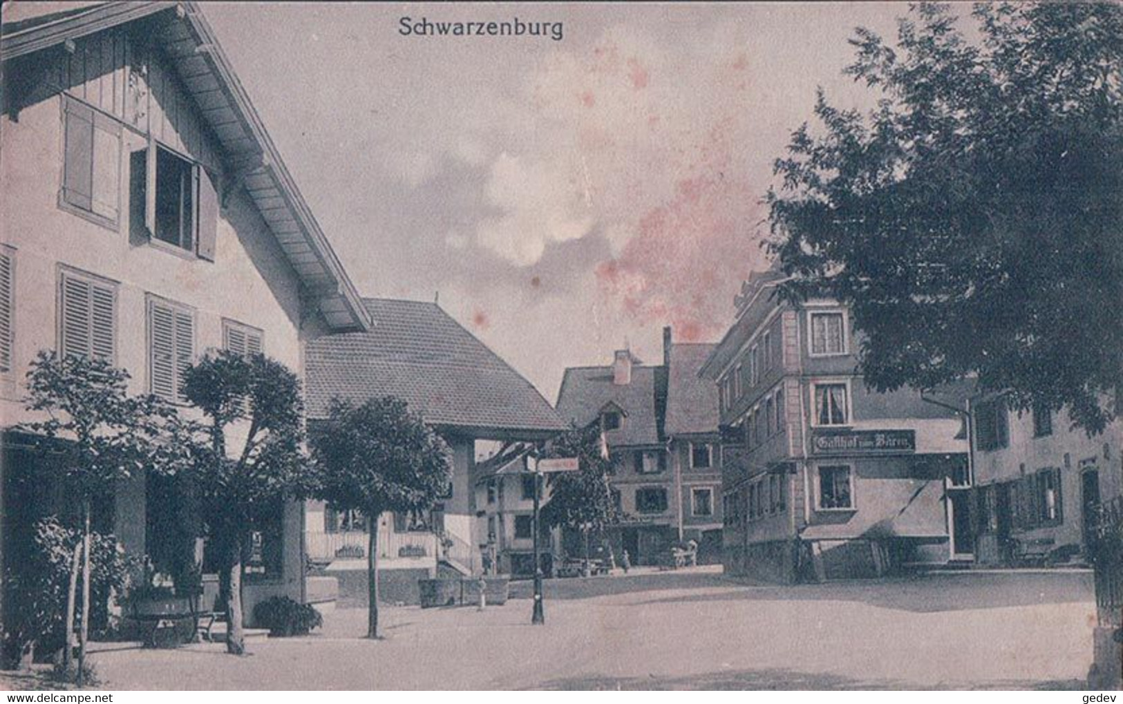 Schwarzenburg BE, Gasthof Zum Bären (1820) Tachée - Schwarzenburg