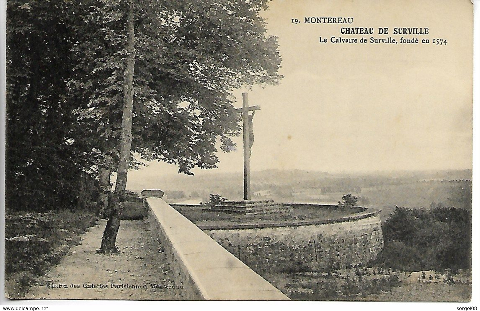 Guerre 14 18 VILLEBLEVIN Yonne Cachet Violet Hôpital Militaire N° 61   1915 Cpa MONTEREAU Chateau De Surville   .....AB - Guerra Del 1914-18