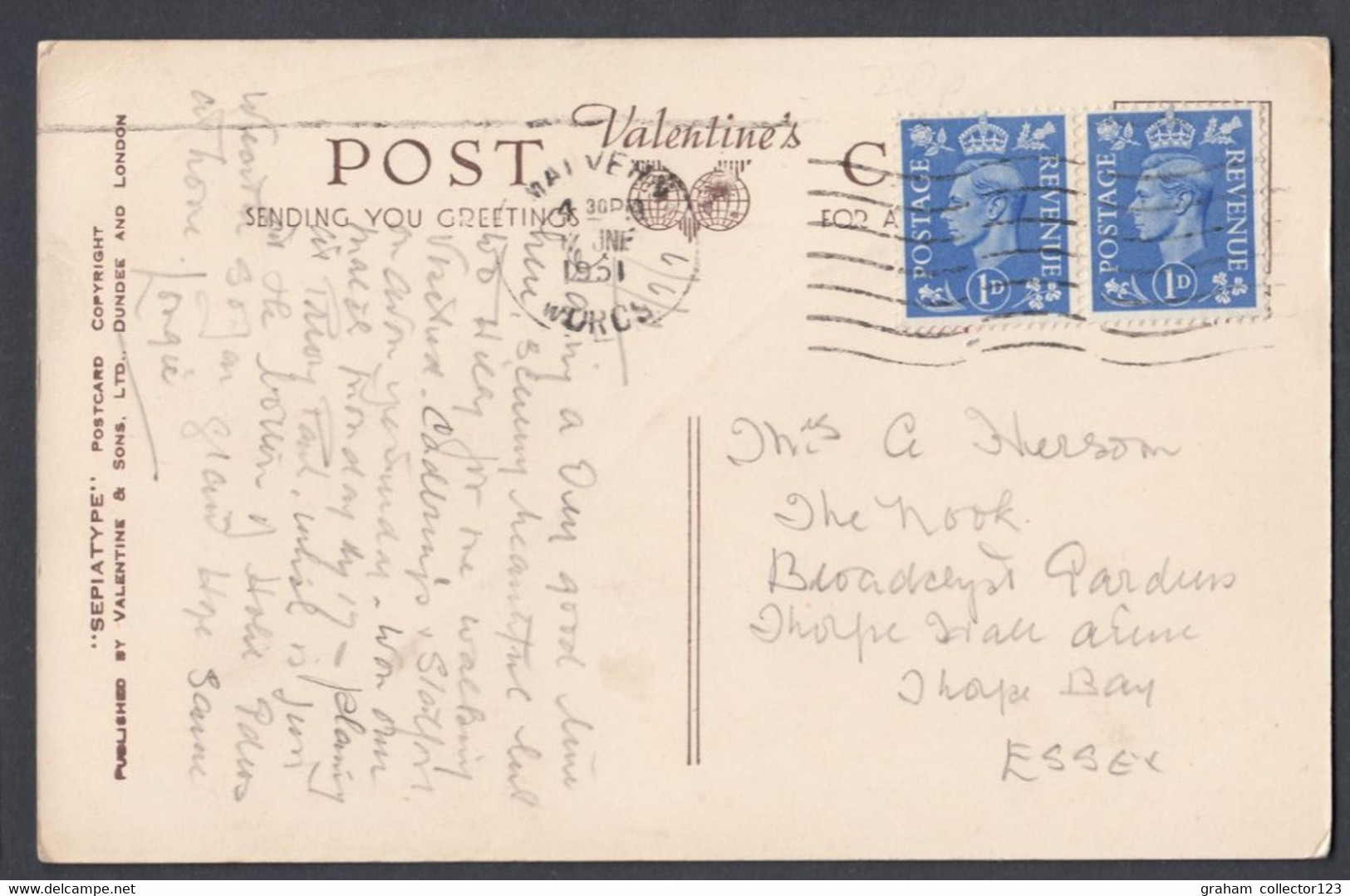 Vintage Postcard Postale Carte Postkarte Malvern Worcestershire 1951 Posted With KGVI Stamps - Malvern