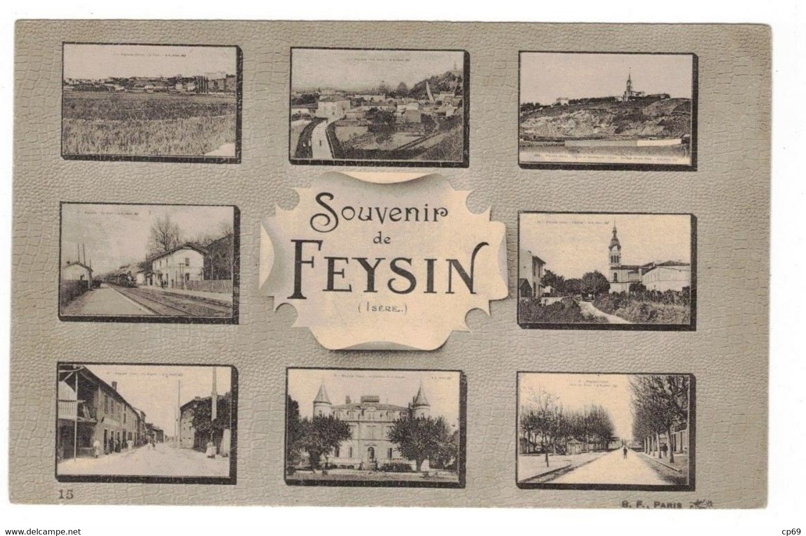 Feyzin Canton De Saint-Fons Souvenir De - Multi Vues Rhône 69320 Dos Vert Cpa Ecrite Au Dos En 1919 En B.Etat - Feyzin