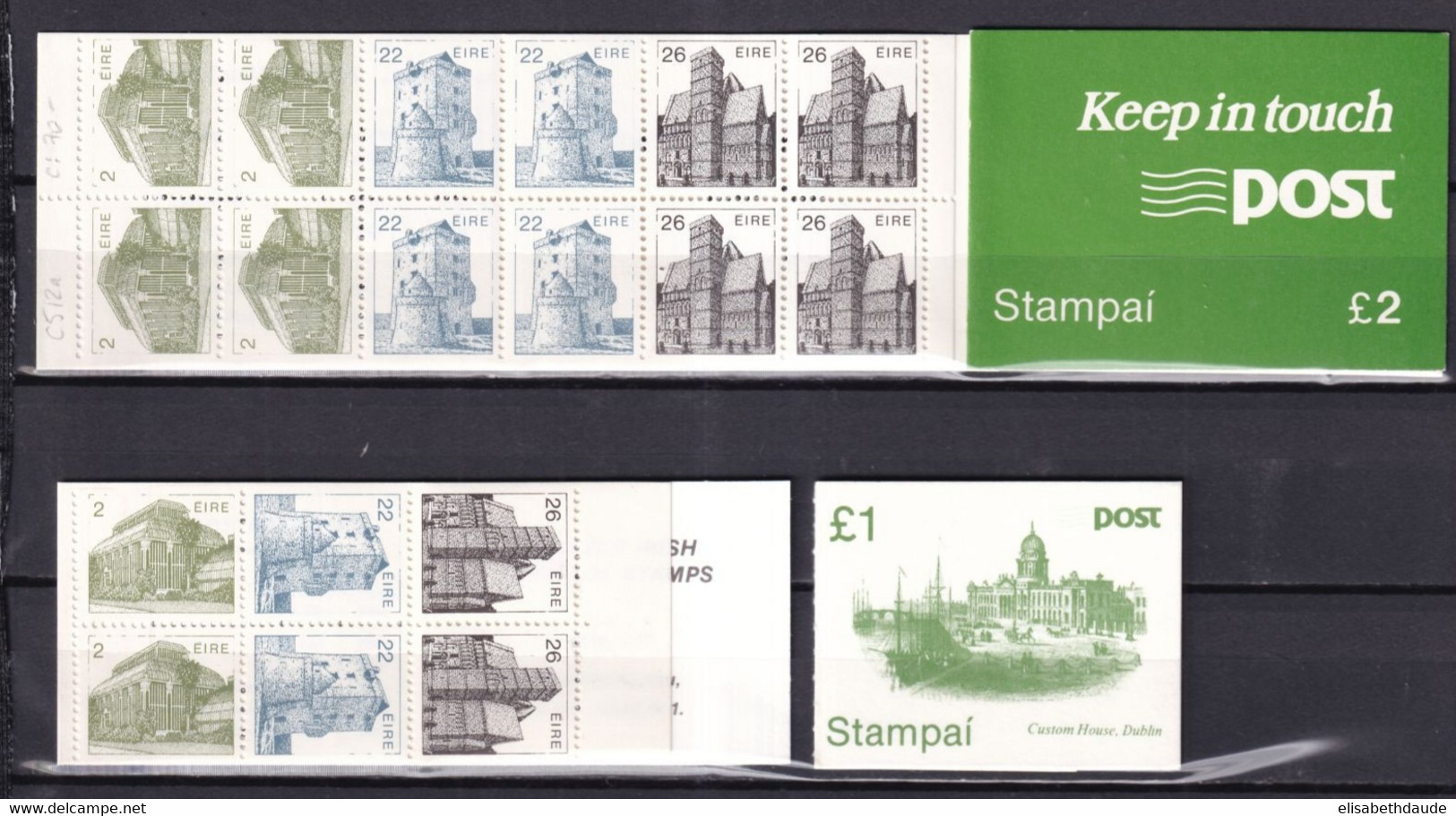 IRLANDE - 1983 - 2 CARNETS  YVERT N°512 ** MNH - COTE = 15 EUR. - ARCHITECTURE - Postzegelboekjes
