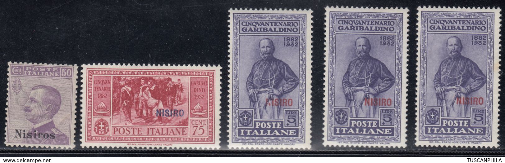 Insieme Di 5 Valori Sass. MNH** MH* MLH* Cv 237 - Egée (Nisiro)