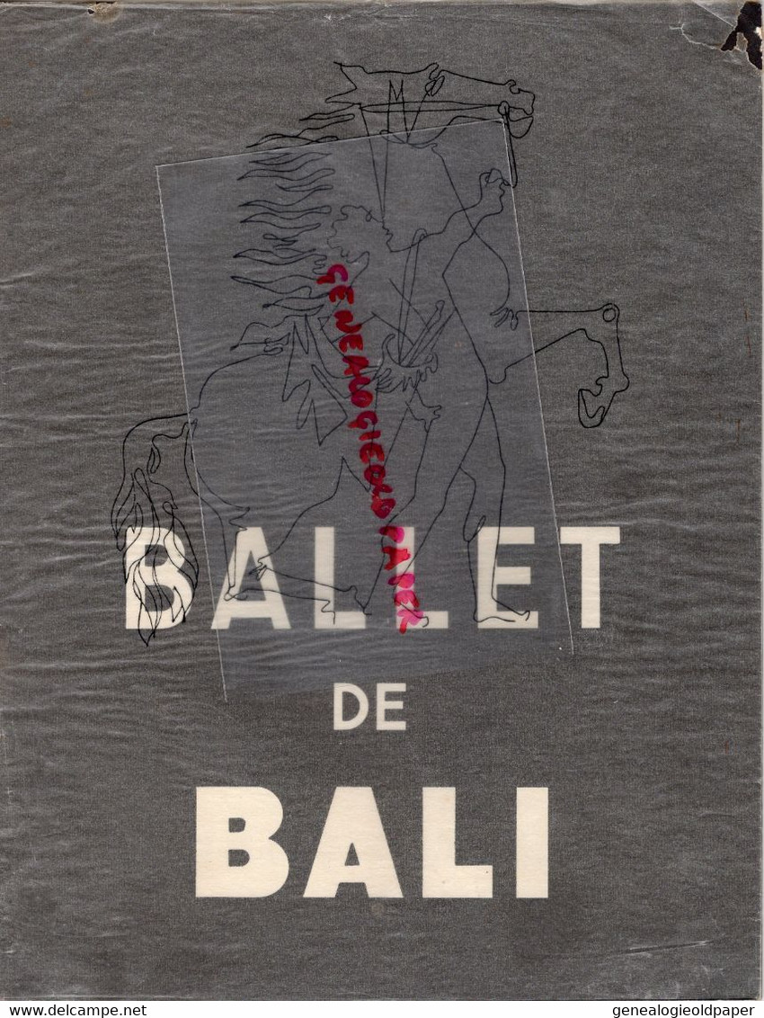 75- PARIS- PROGRAMME THEATRE MARIGNY-BALLET DE BALI-ANAK AGUNG GEDE MANDERA-NI GUSTI RAKA ET SAMPIH-1953-SERGE LIFAR - Programs