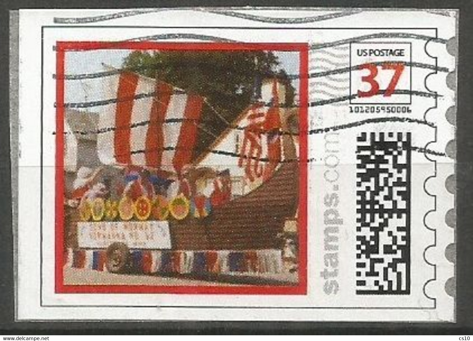 USA Tribute To Scandinavian Immigration - Viking Boat  C.37 - Stamps.com ATM Computer Vended -  Used - Barcos