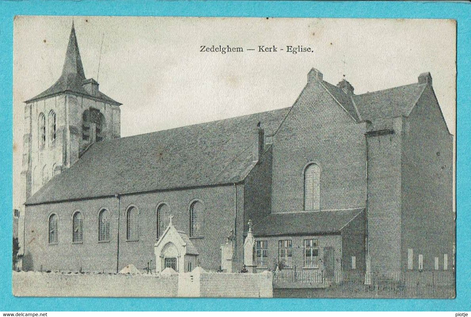 * Zedelgem - Zedelghem (West Vlaanderen) * Kerk, église, Church, Kirche, Cimetière, Kerkhof, Cemetery, Zeldzaam, TOP - Zedelgem