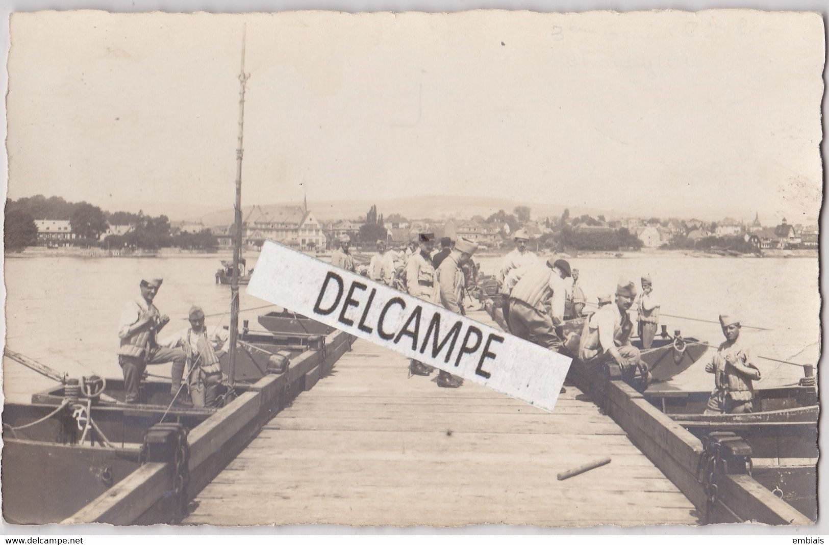 RÜEDESHEIM - Carte Photo Souvenir Du Pont Temporaire Installé Par Le 3ème Régiment Du Génie De Chauny - Ruesselsheim