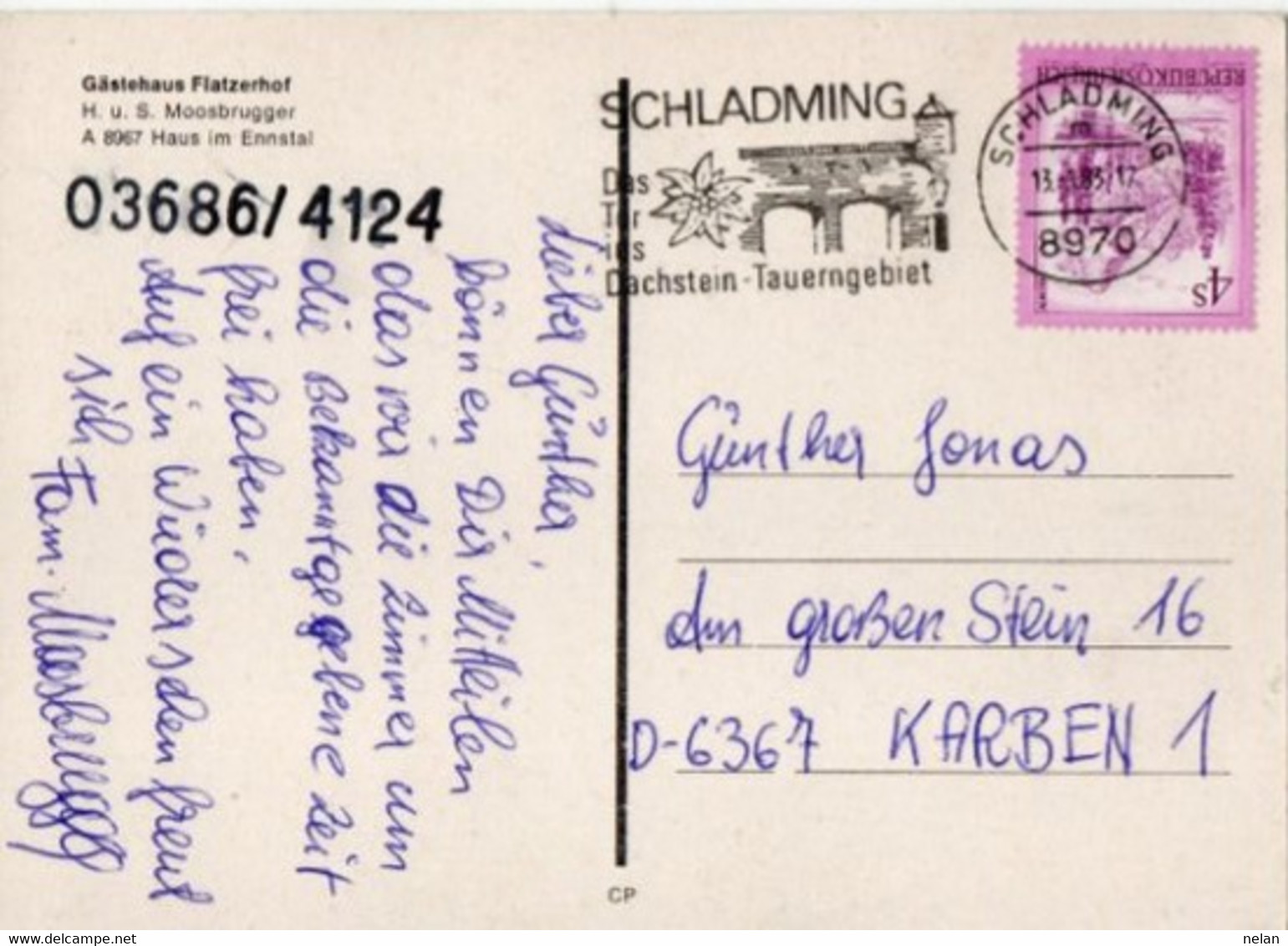 GASTEHAUS FLATZERHOF - HAUS IM ENNSTAL - F.G.- STORIA POSTALE - Haus Im Ennstal