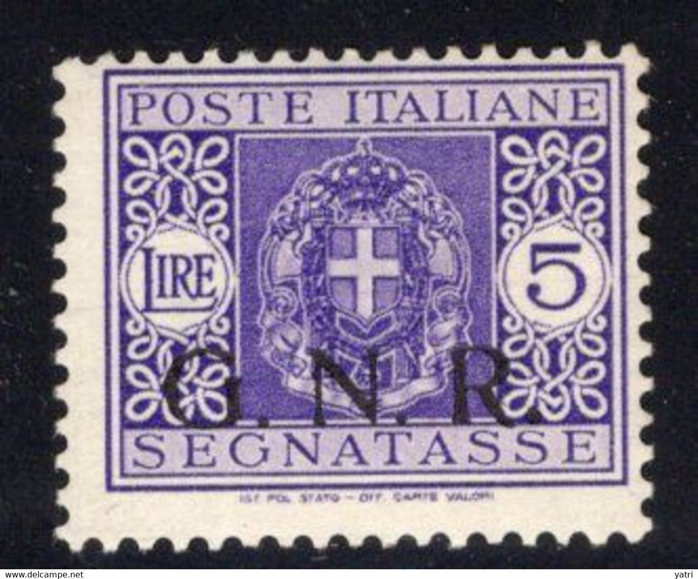 Repubblica Sociale - Segnatasse 5 Lire GNR Brescia ** MNH - Impuestos