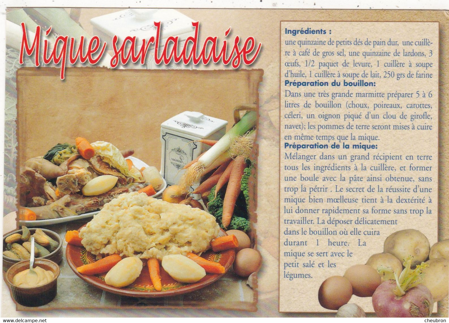 RECETTES DE CUISINE.." MIQUE SARLADAISE " - Recettes (cuisine)