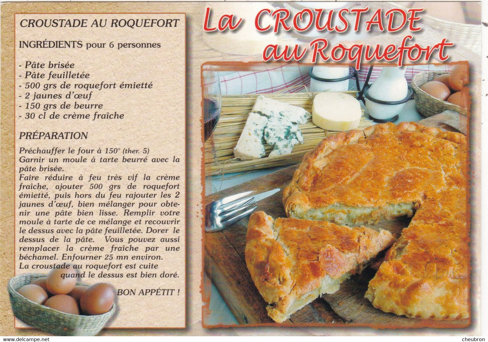 RECETTES DE CUISINE.." LA CROUSTADE AU ROQUEFORT " - Recettes (cuisine)