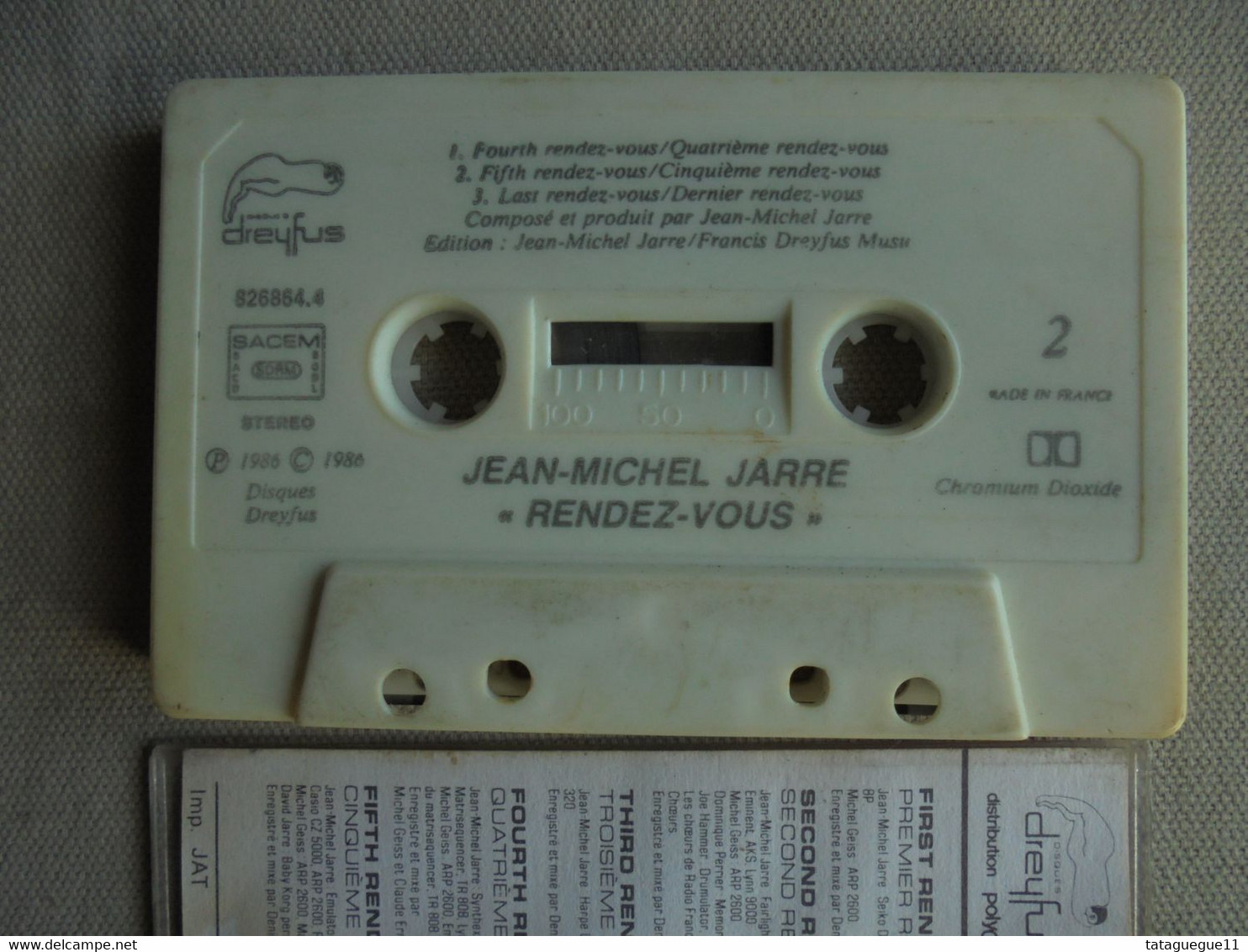 Cassette Audio - K7 - Jean-Michel Jarre - Rendez-vous - Dreyfus 1986 - Cassettes Audio