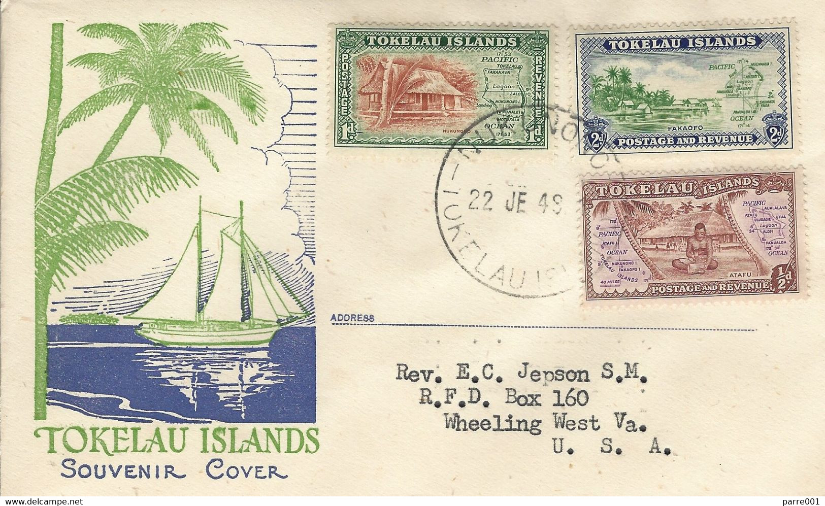 Tokelau 1948 Nukunonu Map Cartography Traditional Housing Cover - Tokelau