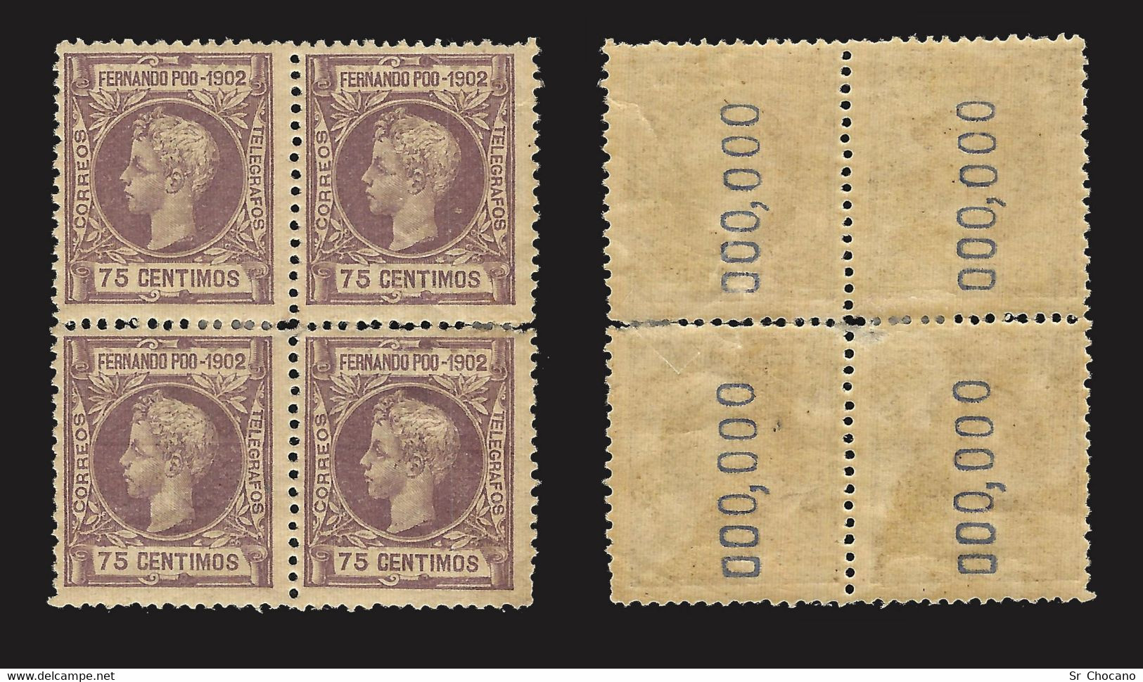 FERNANDO POO.1902.Alfonso XIII.Serie Blq 4.MNH.Edifil 110-117 MUESTRA