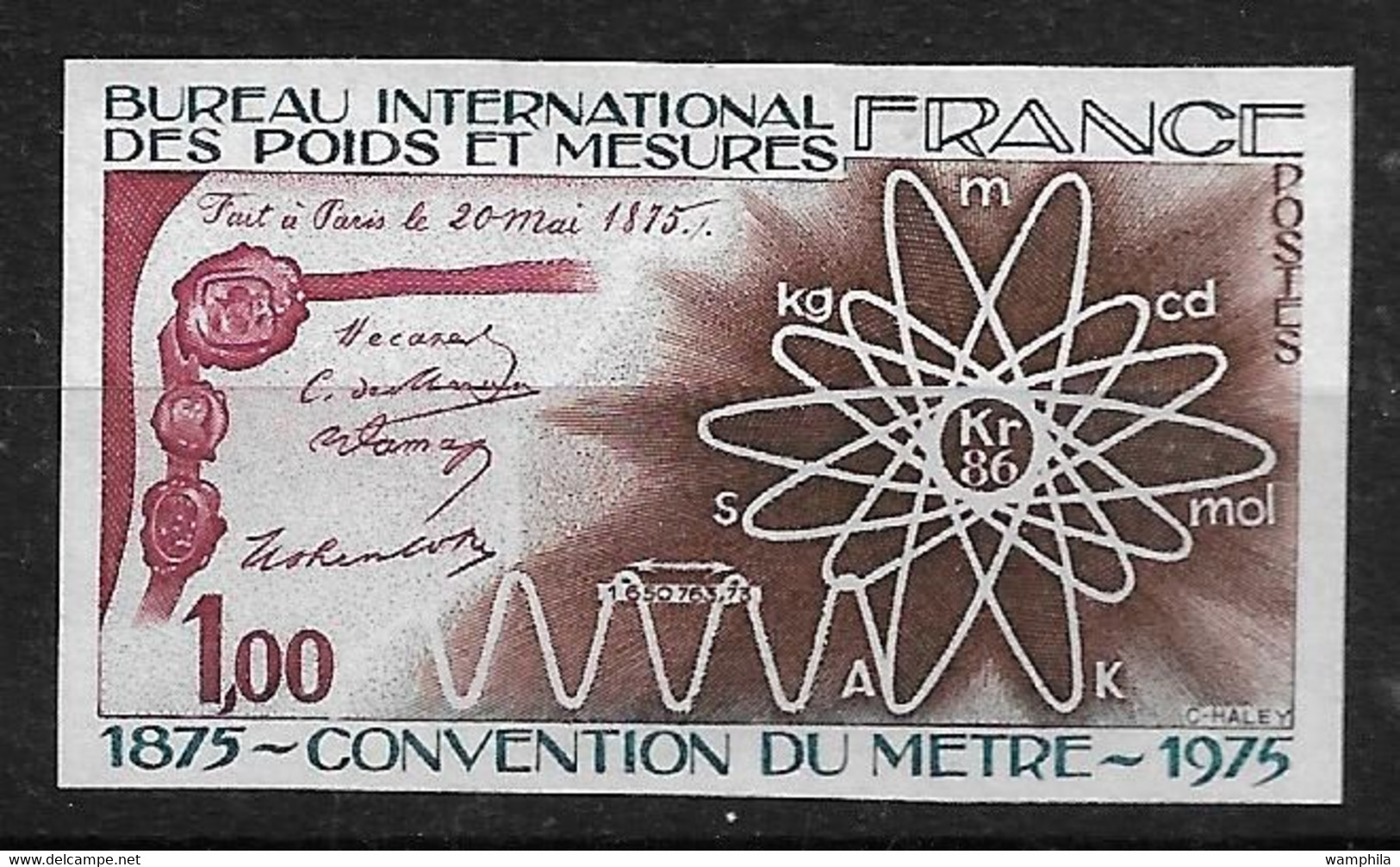 France N°1844** Essai Non Dentelé, Convention Du Mètre. - Other & Unclassified