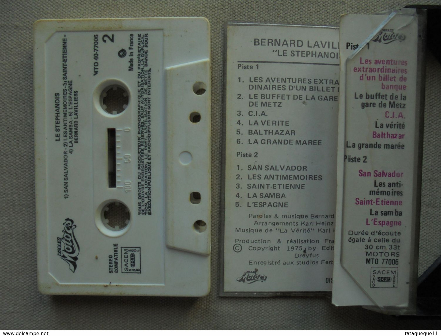 Cassette Audio - K7 - Bernard Lavilliers - Le Stéphanois - CBS 1975 - Cassettes Audio