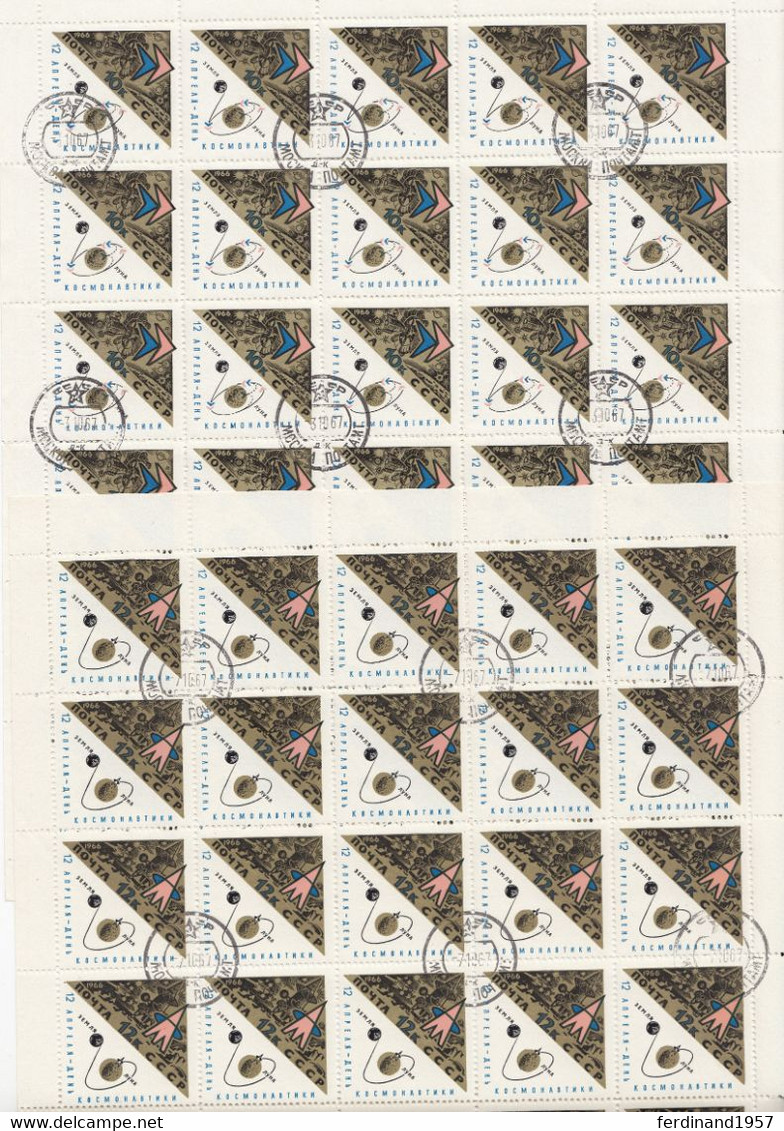 SU – 1966 – Mi. 3205-3206 Als Gestempelte Gebrauchte Bogen Satz USED - Full Sheets