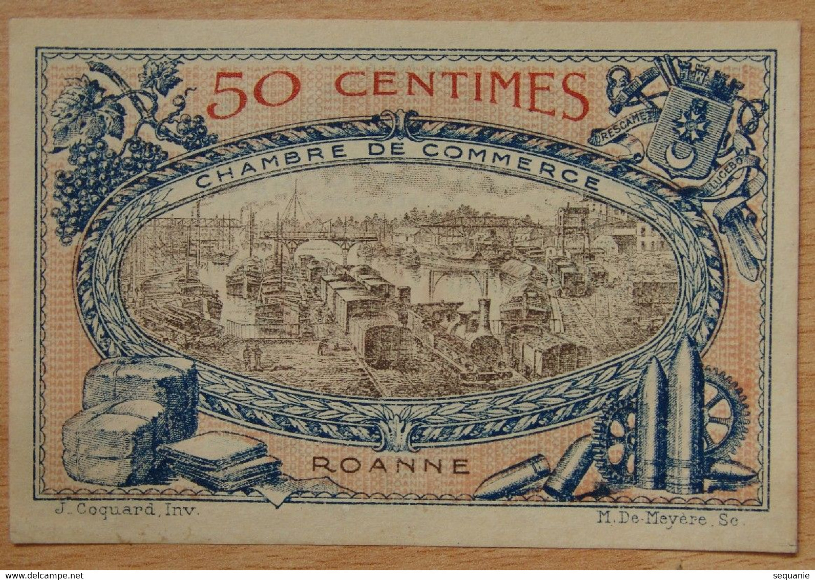 Roanne ( Loire 42) 50 Centimes Chambre De Commerce 18-07-1917 - Chambre De Commerce