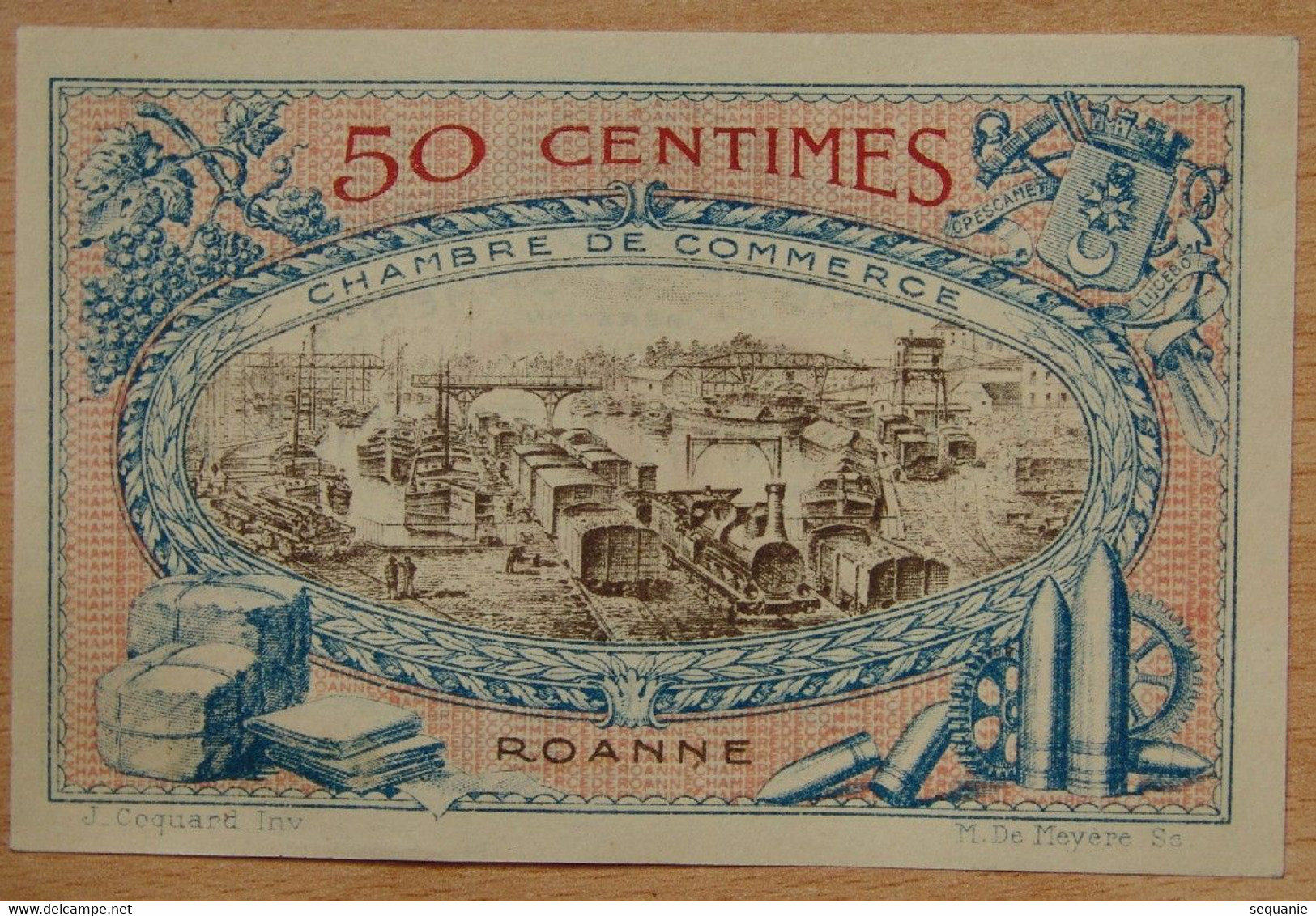 Roanne ( Loire 42) 50 Centimes Chambre De Commerce 18-07-1917 - Chambre De Commerce