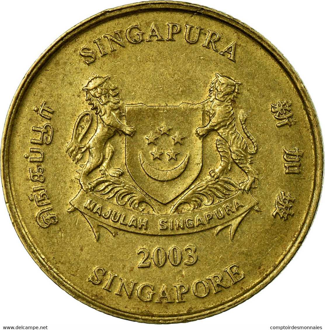 Monnaie, Singapour, 5 Cents, 2003, Singapore Mint, TTB, Aluminum-Bronze, KM:99 - Singapour