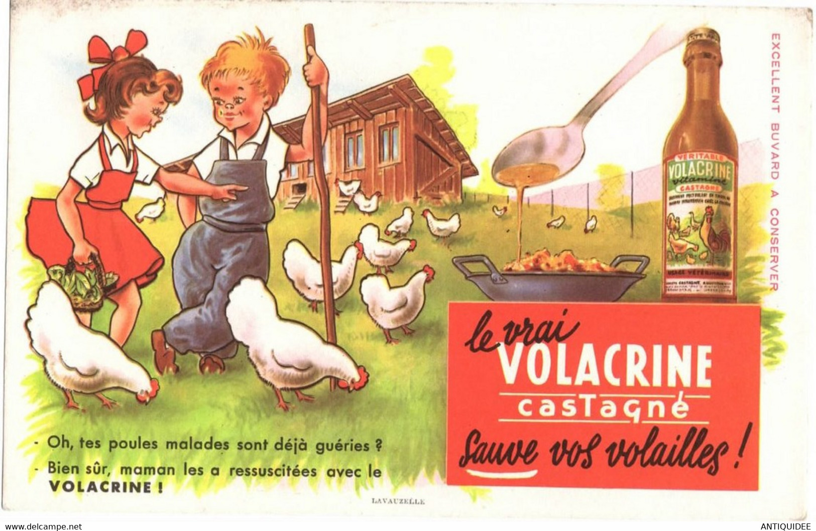 VOLACRINE Castagné - Véritable Buvard  - Imprimerie LAVAUZELLE - - Agriculture