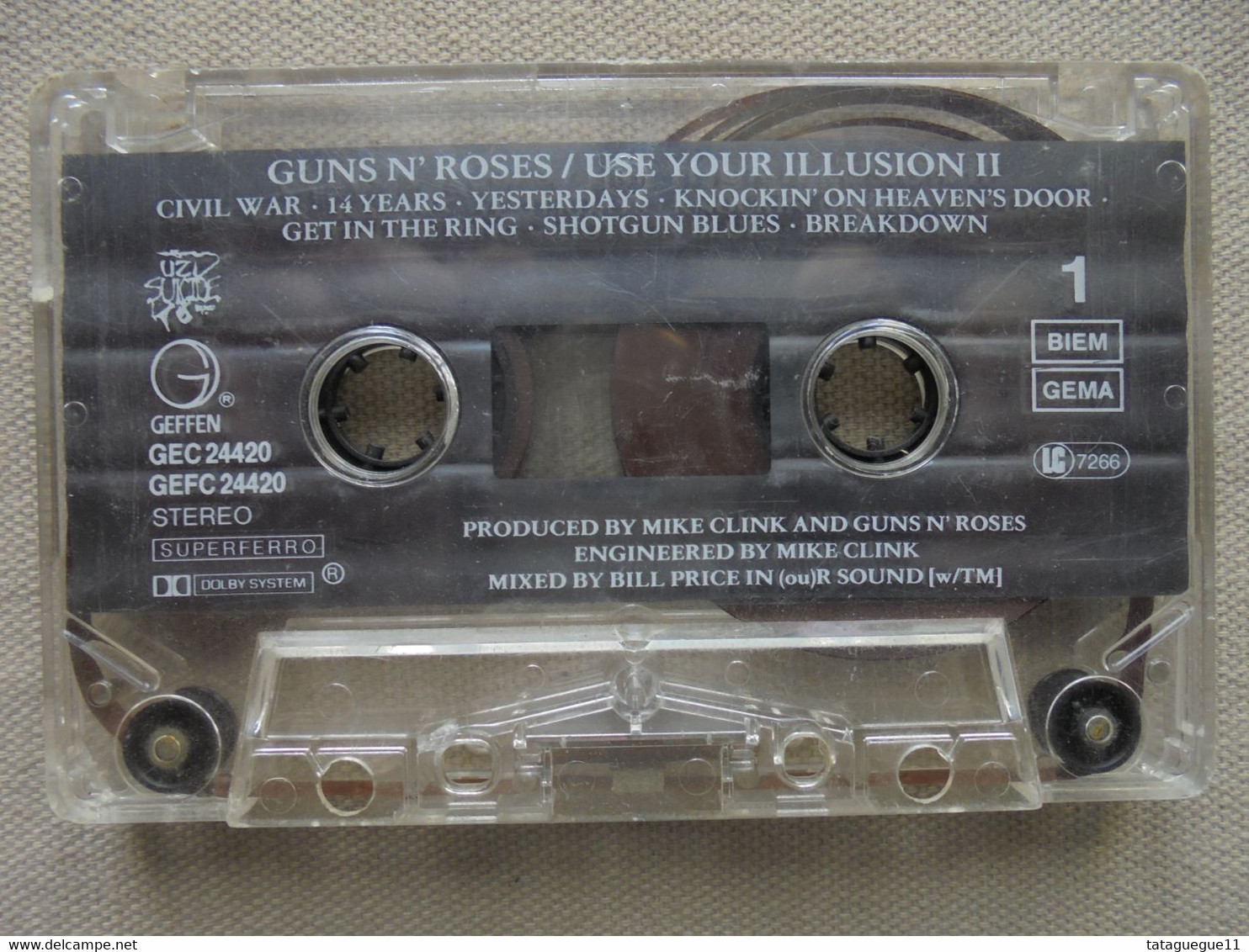 Cassette Audio - K7 - Guns N' Roses - Use Your Illusion II - Geffen 1991 - Cassettes Audio