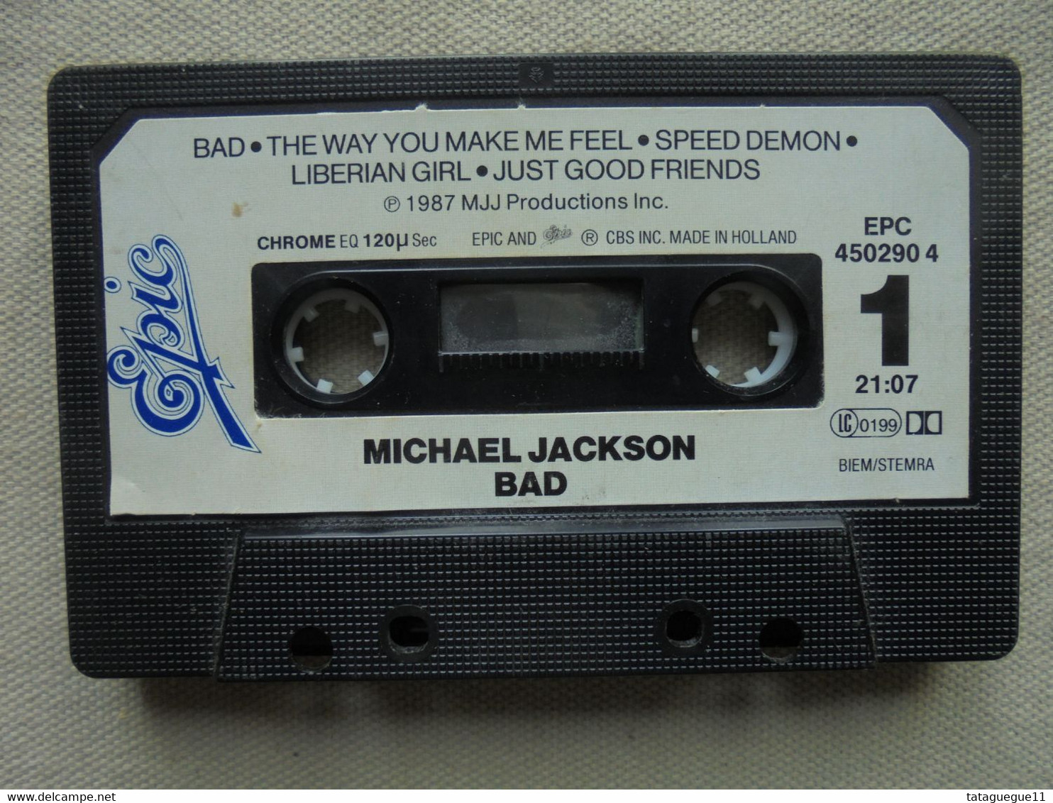 Cassette Audio - K7 - Michael Jackson - Bad - Epic 1987 - Cassettes Audio