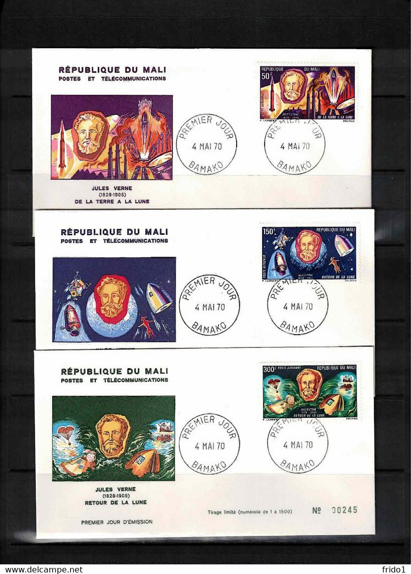 Mali 1970 Space / Raumfahrt / L'espace - Jules Verne FDC - Afrique