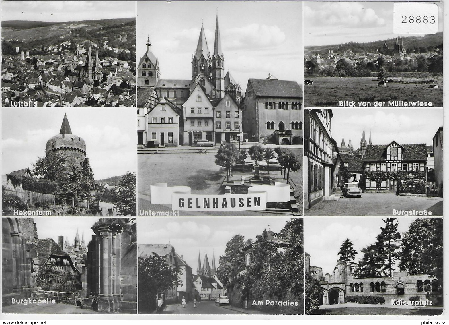 Gelnhausen - Luftbild, Untermarkt, Burgstrasse, Am Paradies, Hexenturm, Müllerwiese - Gelnhausen