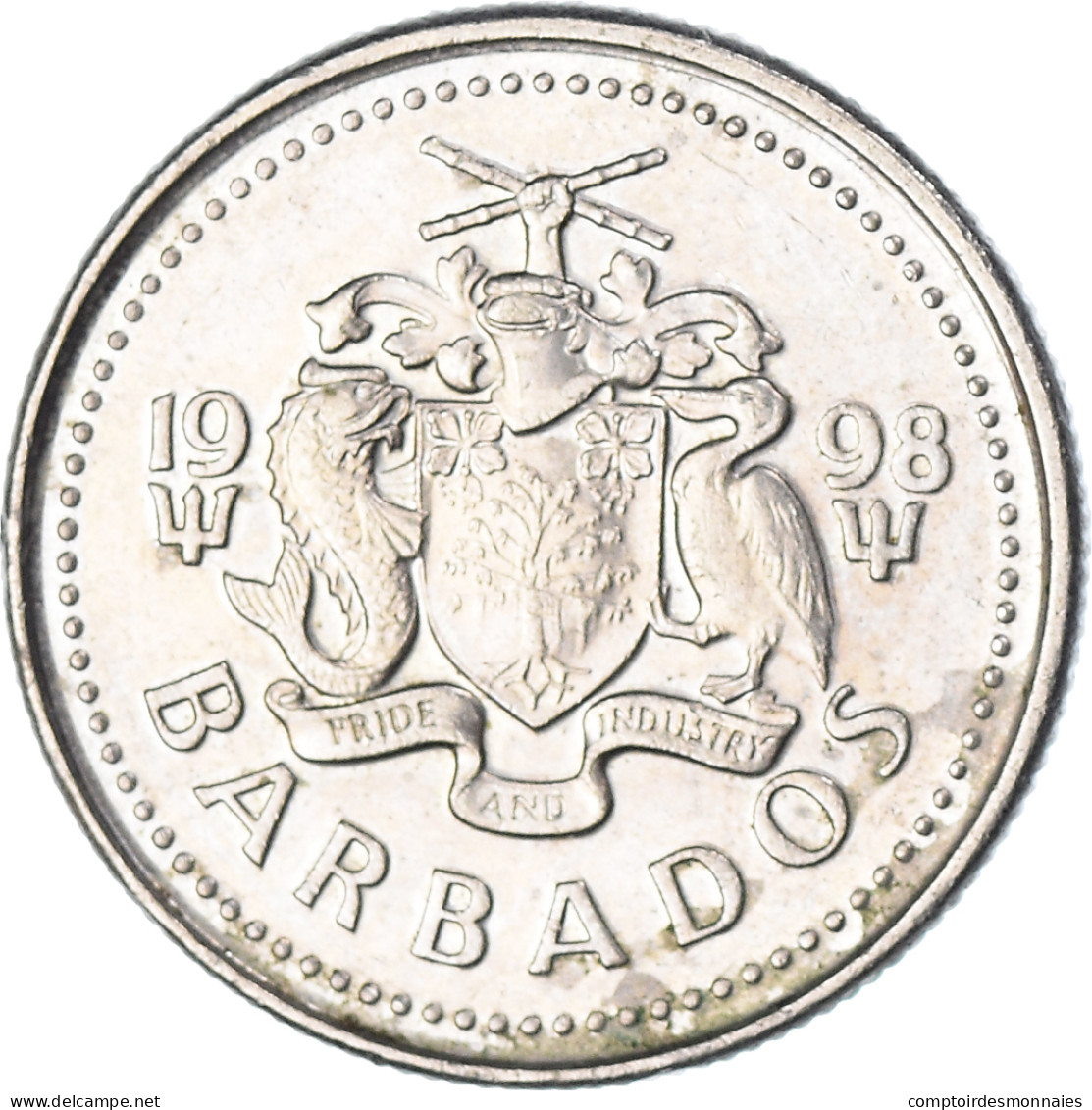 Monnaie, Barbade, 10 Cents, 1998, Franklin Mint, SUP, Cupro-nickel, KM:12 - Barbados (Barbuda)