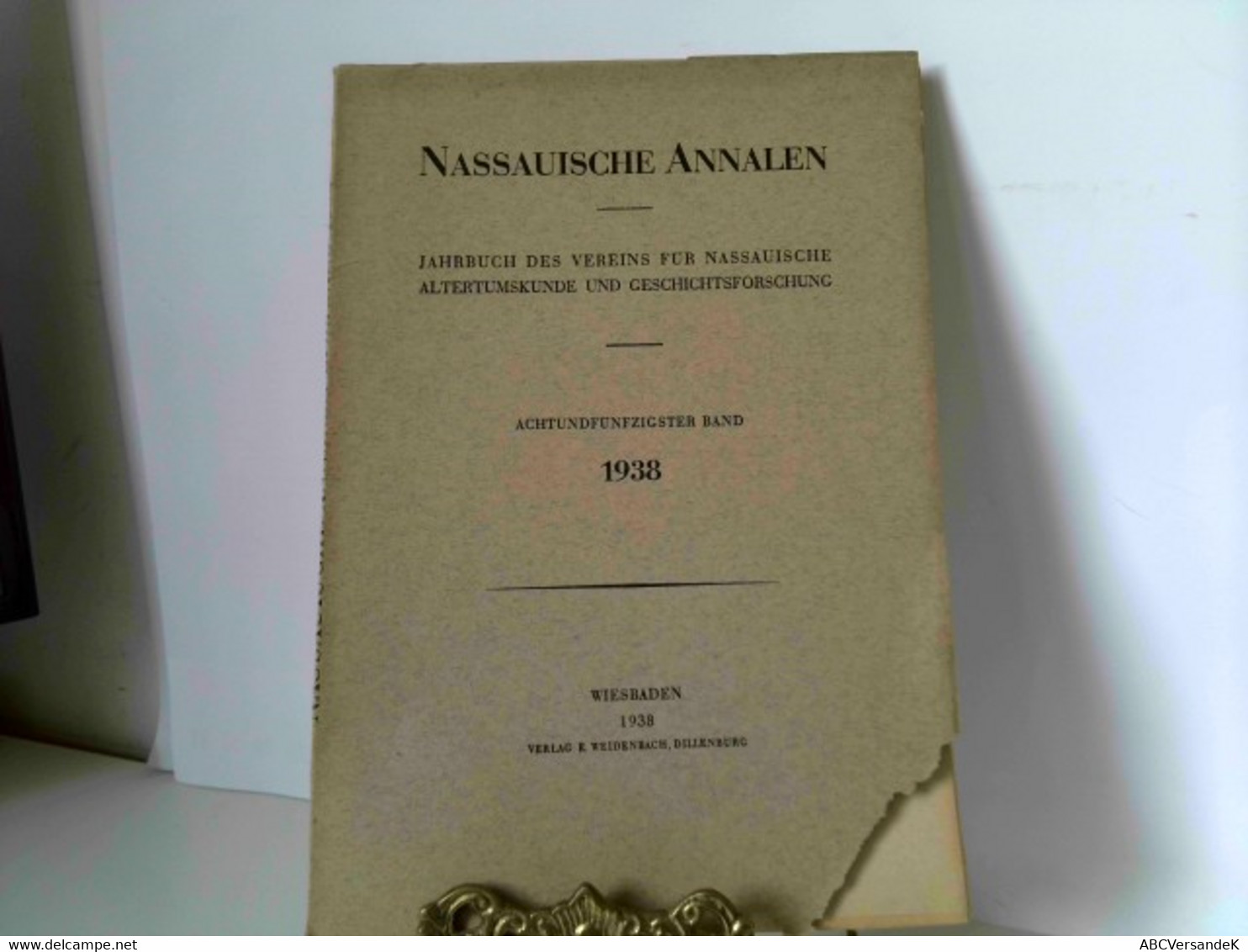 Nassauische Annalen 1938, Band 58.  Jahrbuch Des Vereins Für Nassauische Altertumskunde Und Geschichtsforschun - Hessen