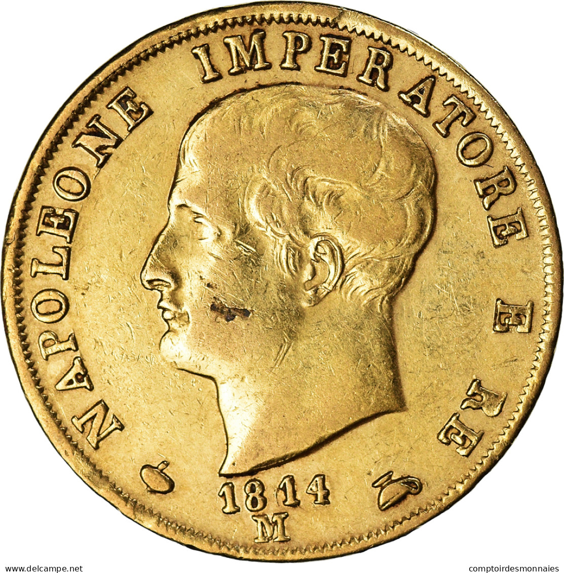 Monnaie, États Italiens, KINGDOM OF NAPOLEON, Napoleon I, 40 Lire, 1814, Milan - Napoleónicas