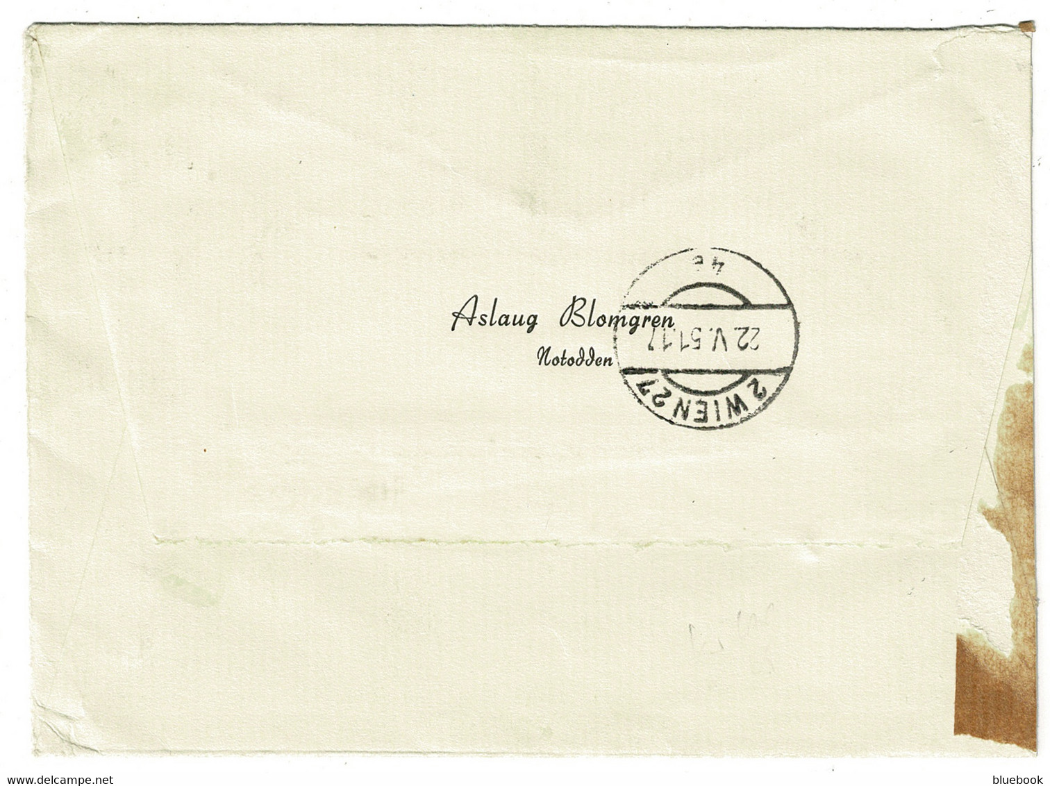 Ref 1546 - 1951 Registered Airmail Censored Cover - Norway 105 Ore Rate To Austria - Lettres & Documents