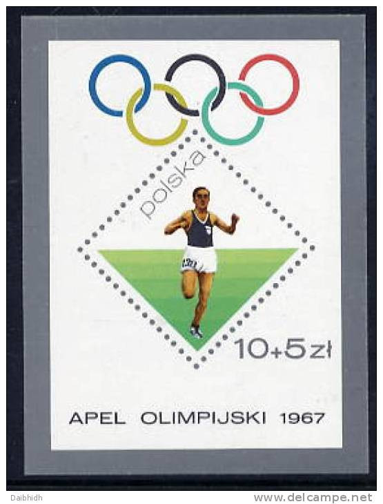 POLAND 1967 Olympic Games Block MNH / **  Michel Block 40 - Unused Stamps