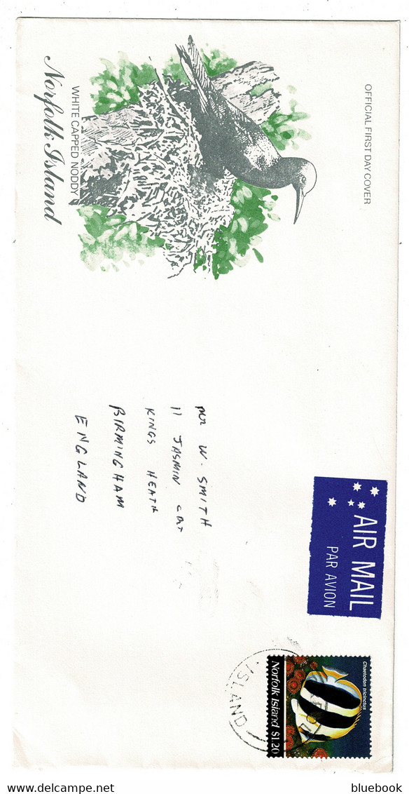 Ref 1546 - Commercial Cover C.1995 Norfolk Island To Birmingham UK $1.20 - Three Belted Butterfly Fish - Ile Norfolk