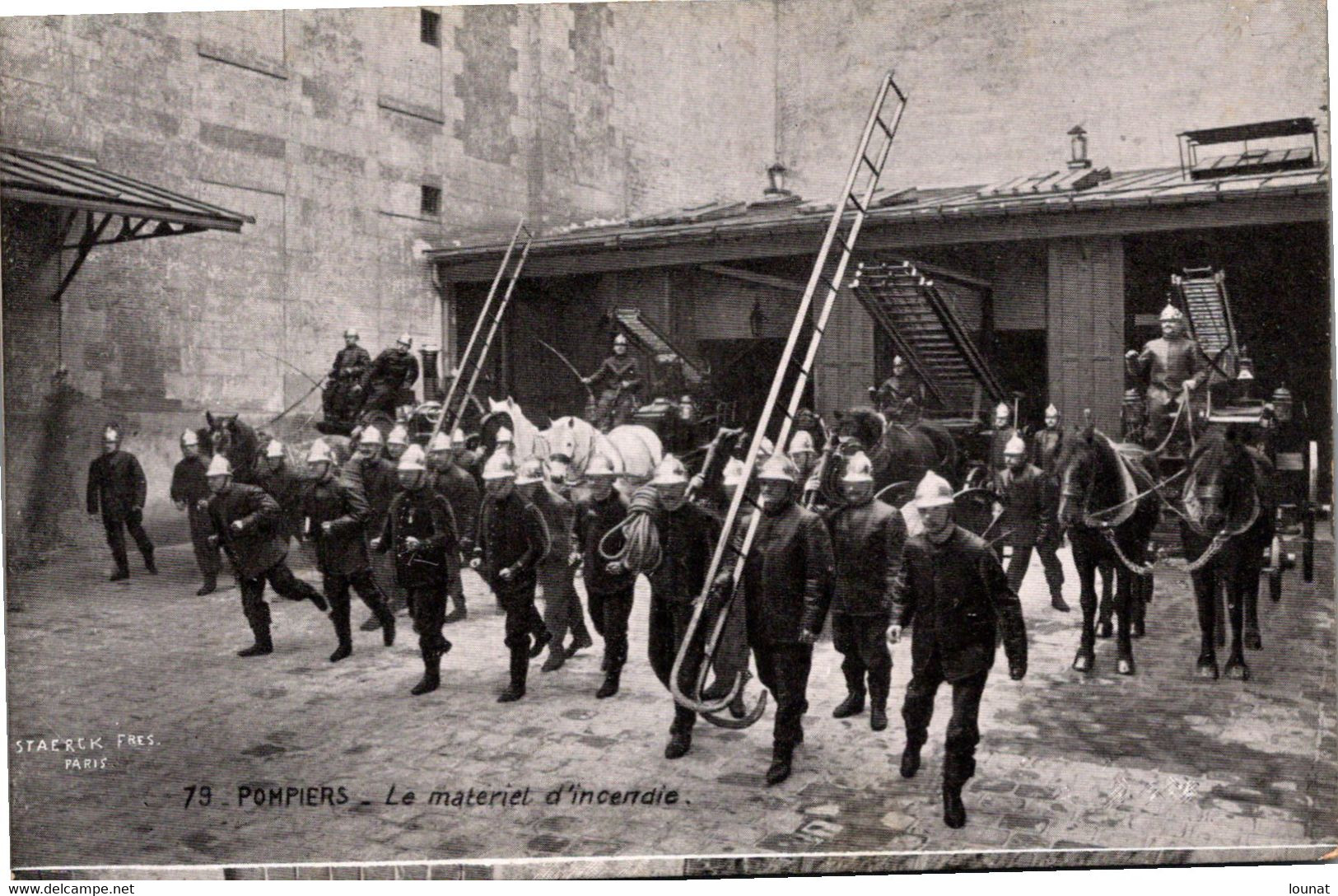 Métier Sapeurs Pompiers - Le Matériel D'incendie - Publicité Au Dos "Vin De Gloria" Queuille , Pharmacien à Niort - Firemen