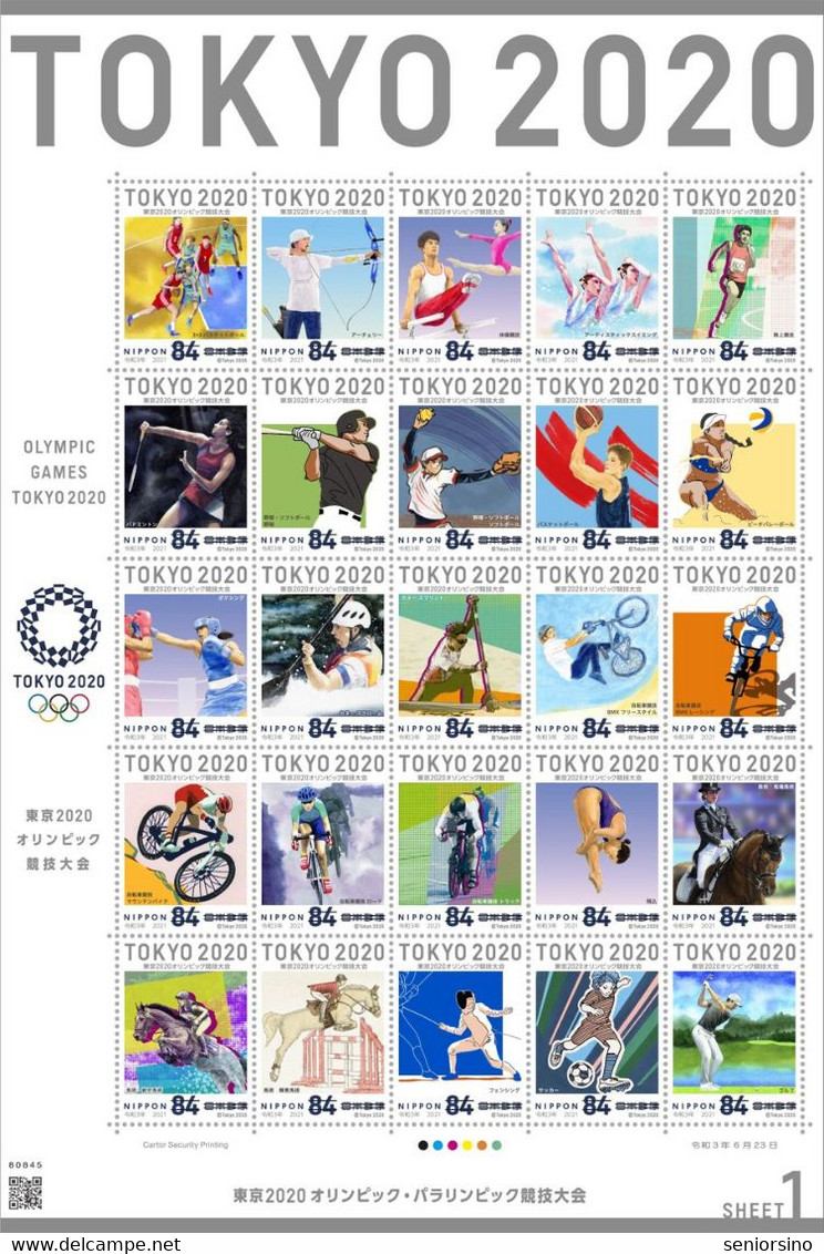 [LARGE!] Tokyo 2020 Olympic - Stamps Issue In Folder - 3 Sheets And Souvenir Sheet - Summer 2020: Tokyo