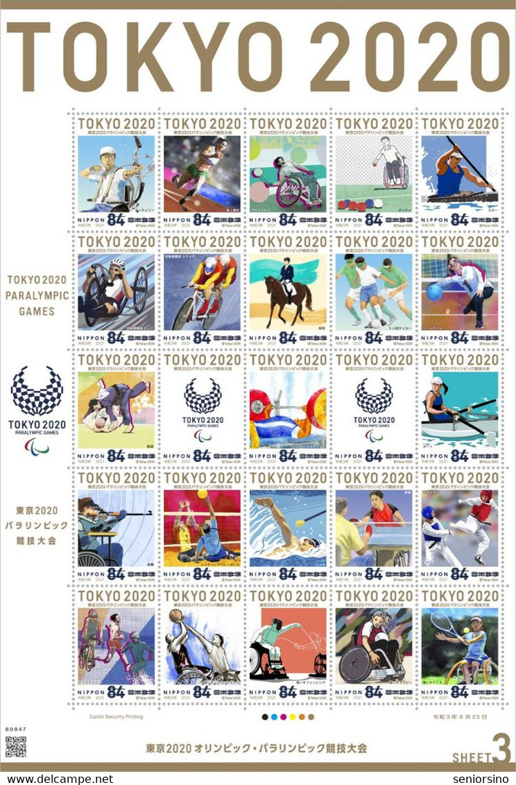 [LARGE!] Tokyo 2020 Olympic - stamps issue in folder - 3 sheets and souvenir sheet