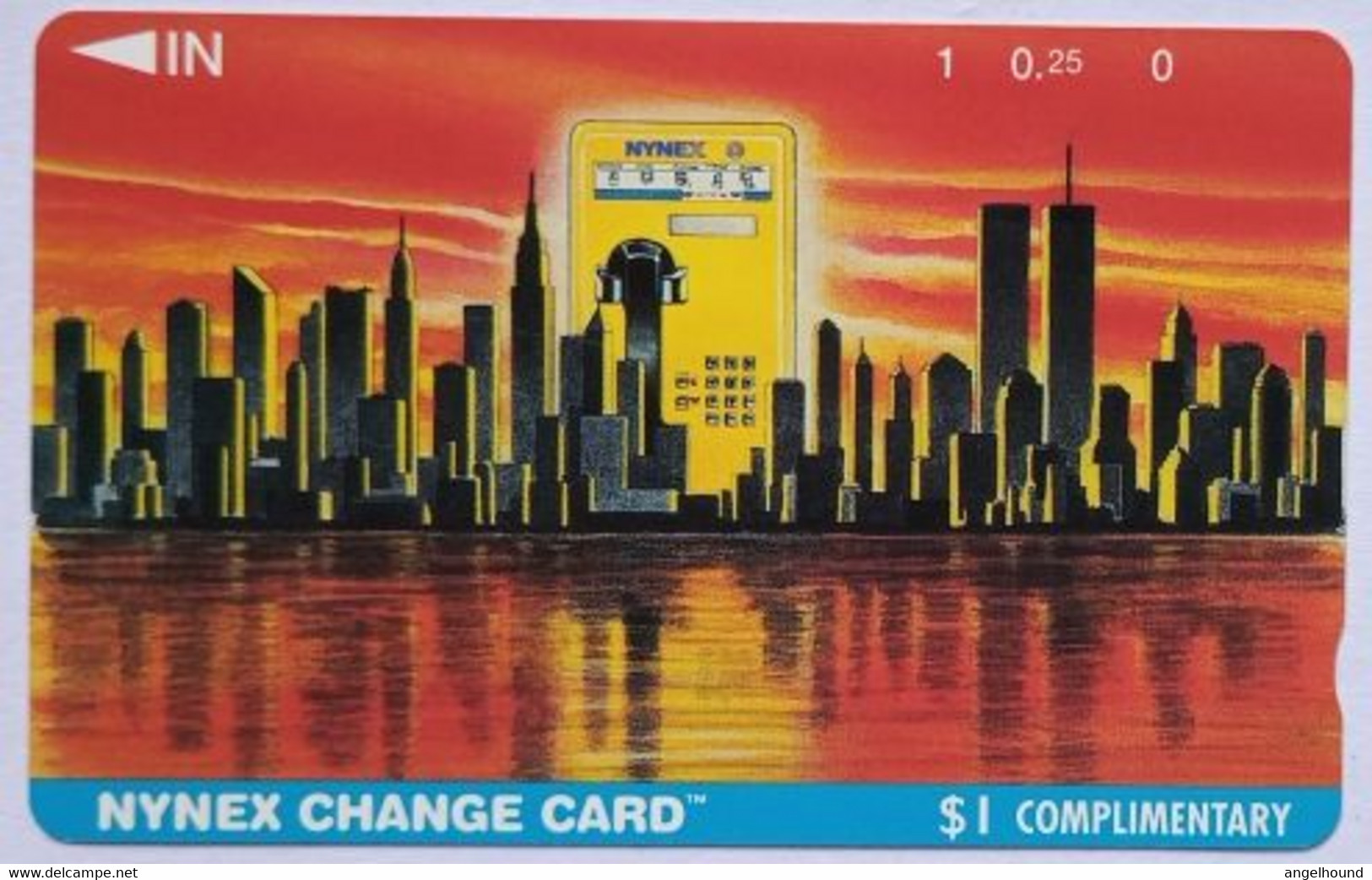 USA Nynex MINT Tamura $1 Complimentary Card "Manhattan Skyline ( Blue Strip ) - Magnetische Kaarten