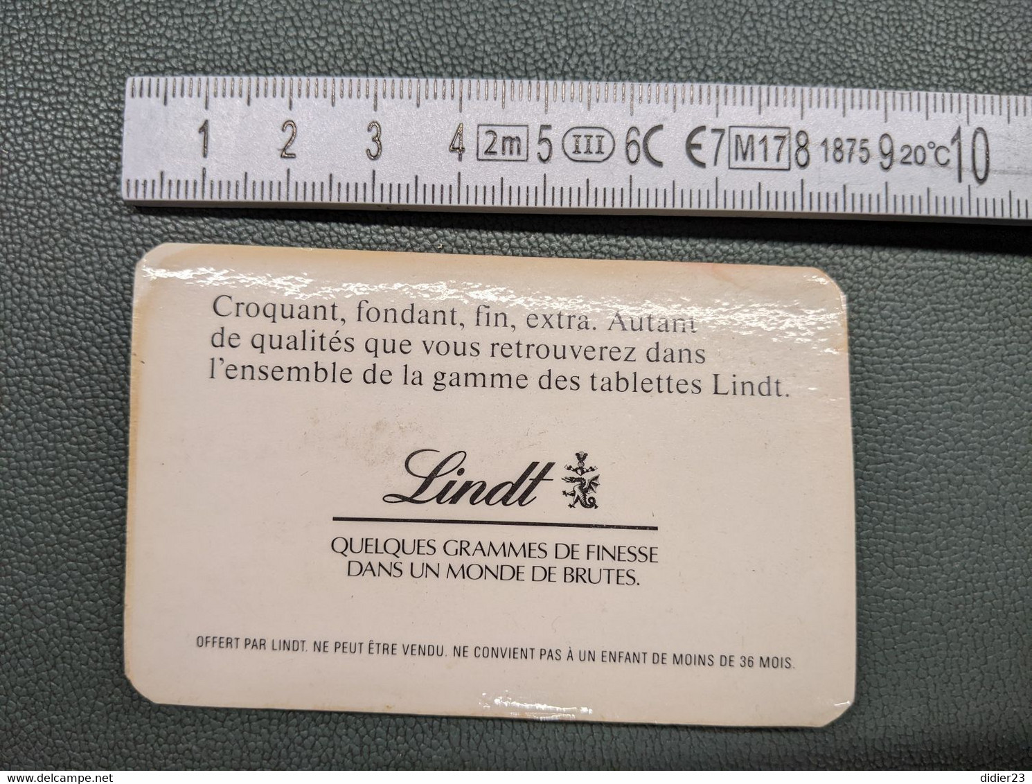 CARTE DE VISITE PUBLICITAIRE ALIMENTAIRE CHOCOLAT LINDT - Schokolade