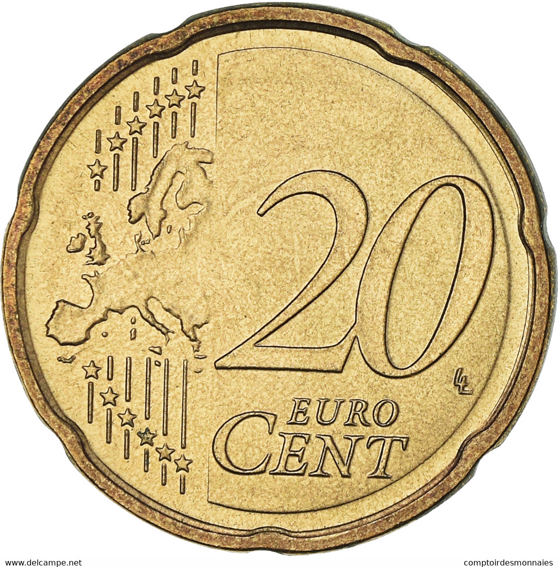 Lettonie, 20 Euro Cent, Large Coat Of Arms Of The Republic, 2014, SPL, Or - Latvia